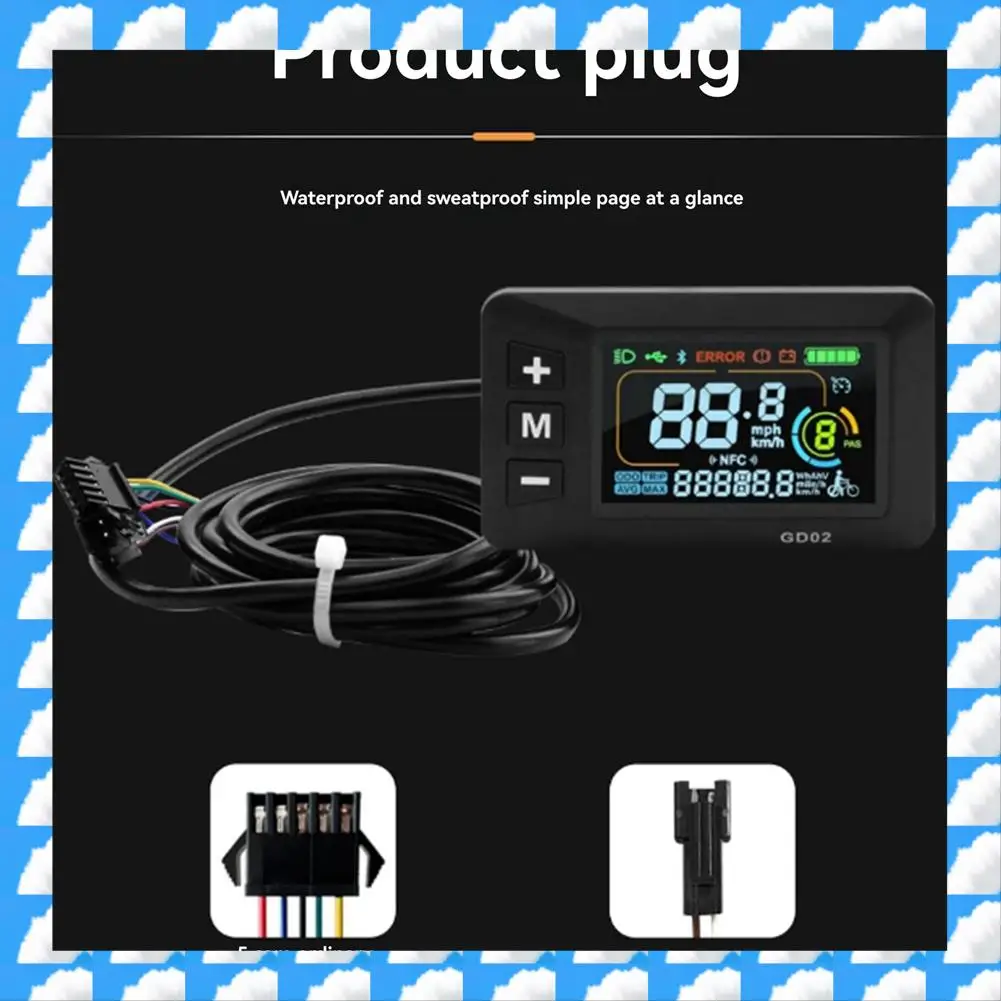 

ONGE 36V 48V 52V 22A Brushless Controller GD02 LCD Display Meter+130X Throttle Kit For Electric Scooter E-Bike Repair Kit