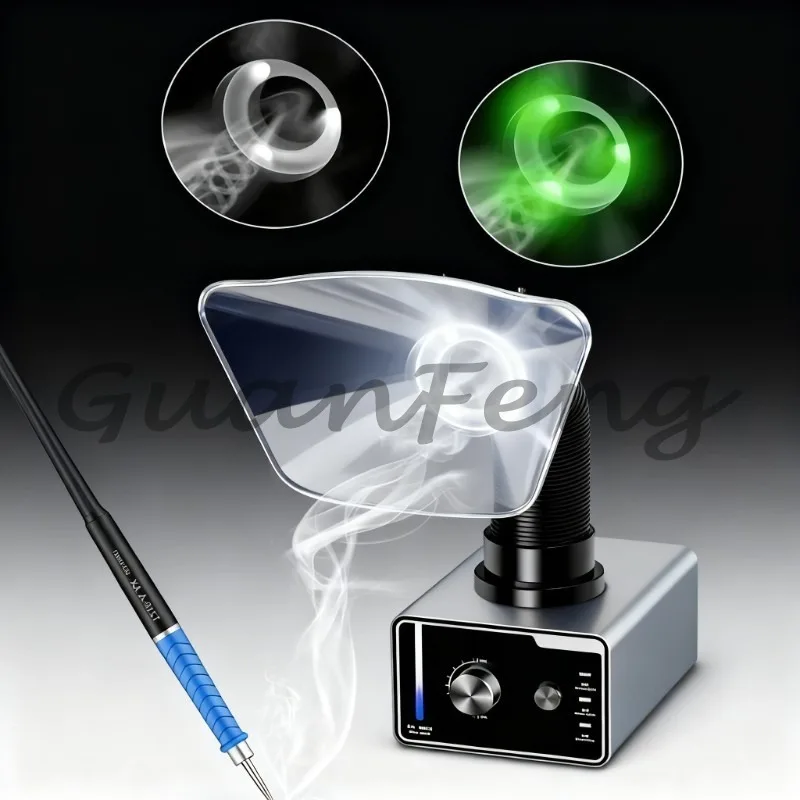AI Voice Control Small Desktop Smoke Purifier, Multi-functional Super Range Hood Exhaust Fan