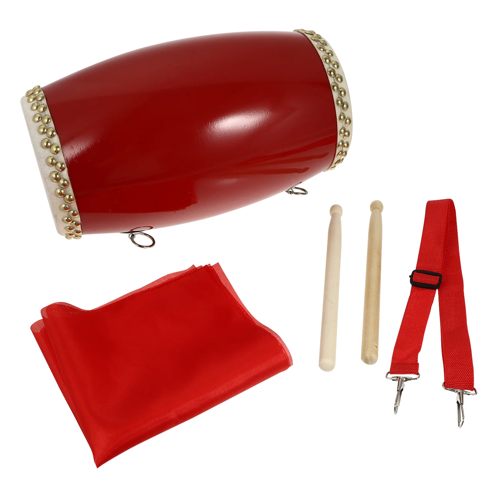 Waist Drum Cowhide Hand Traditional Simple Musical Instrument Chinese Red Funny for Celebrations Percussion Performance Child