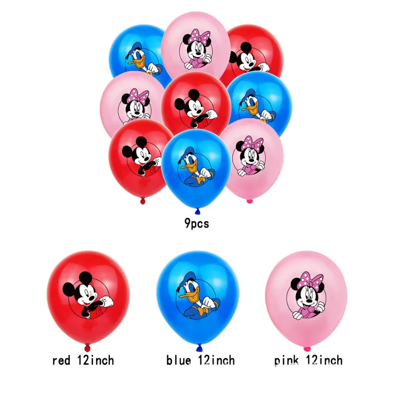 Disney Mickey Theme Party Decorations Party Balloon  Happy Birthday Banner Cake Topper Kids Toys Large Parties Supplies Set Gift