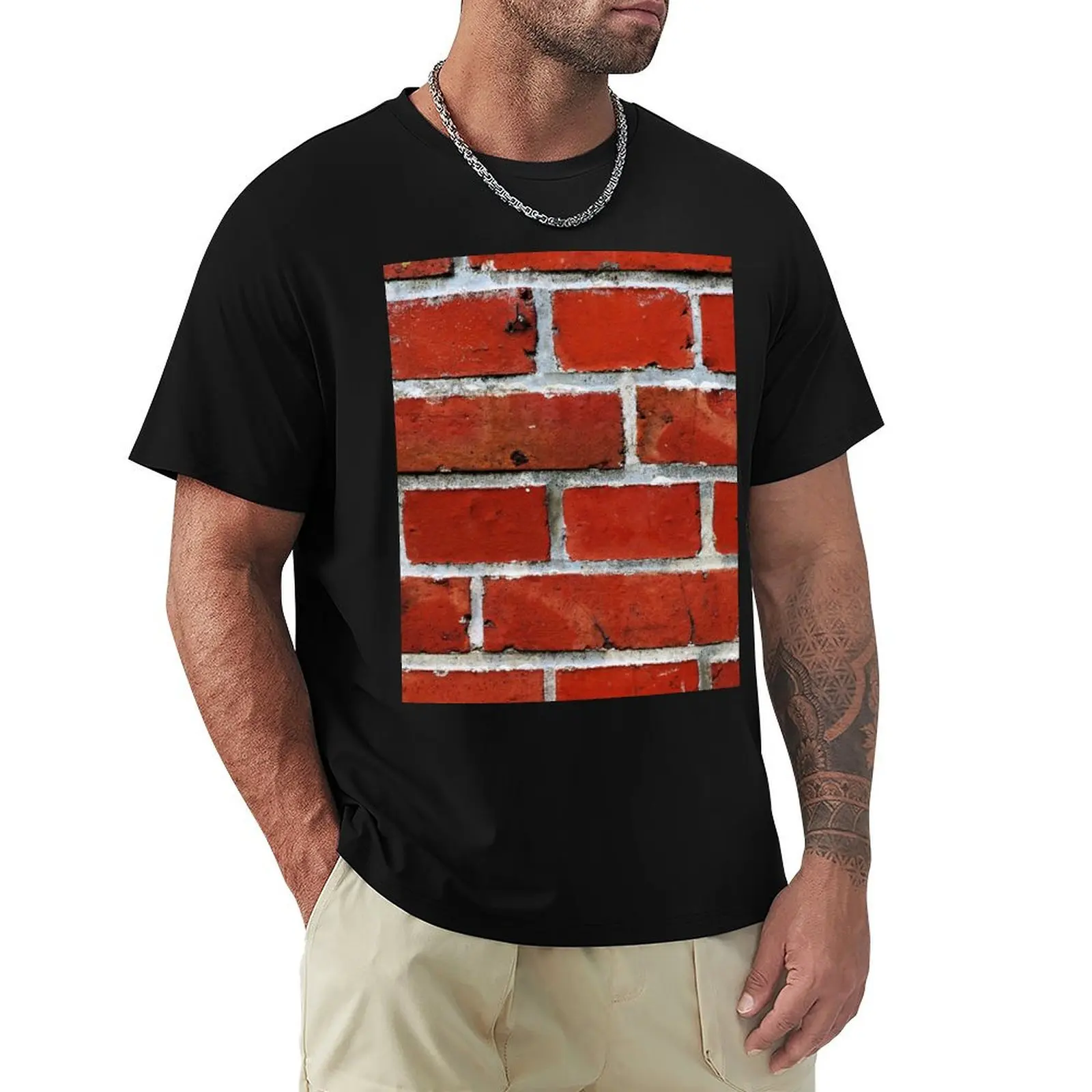 Red Brick Wall T-Shirt Dry Fit Athletic Short Sleeve Shirt