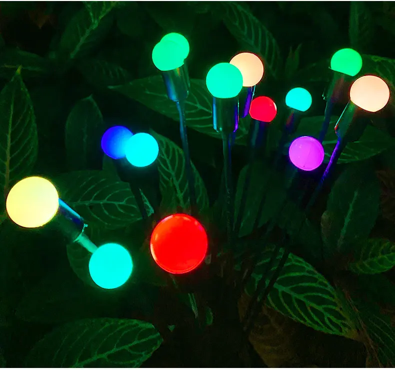 4-10PCS Solar LED Light Outdoor Waterproof Sunlight Powered LandscapeFirefly Garden Lights Lawn Decor
