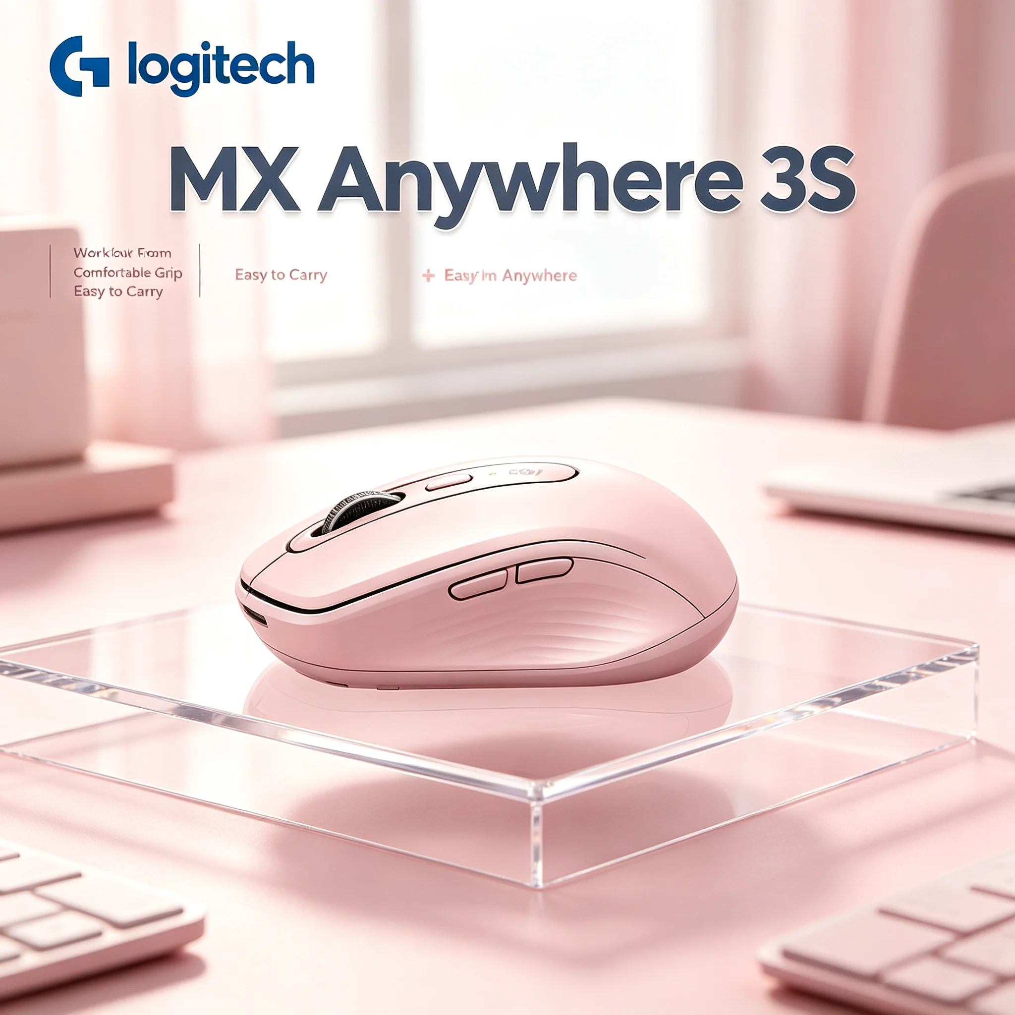 Logitech MX Anywhere 3S Wireless Mice, High Precision Sensor Works On Glass And Almost Any Surfaces