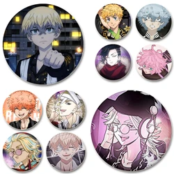 Manjiro Sano,Hanagaki Takemichi,Takashi Mitsuya,Hanemiya Kazutora,Matsuno Chifuyu Anime Fugure Enamel Pins for Clothes Backpack