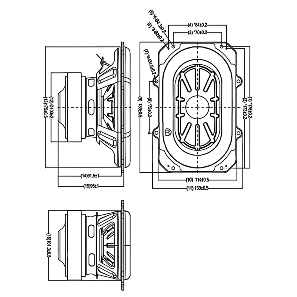~Upgraded 2026-Oval Woofer Sound Speaker System Loud 80W Power 3 Ohm Impedance and 0.05-2kHz Frequency for Boombox3