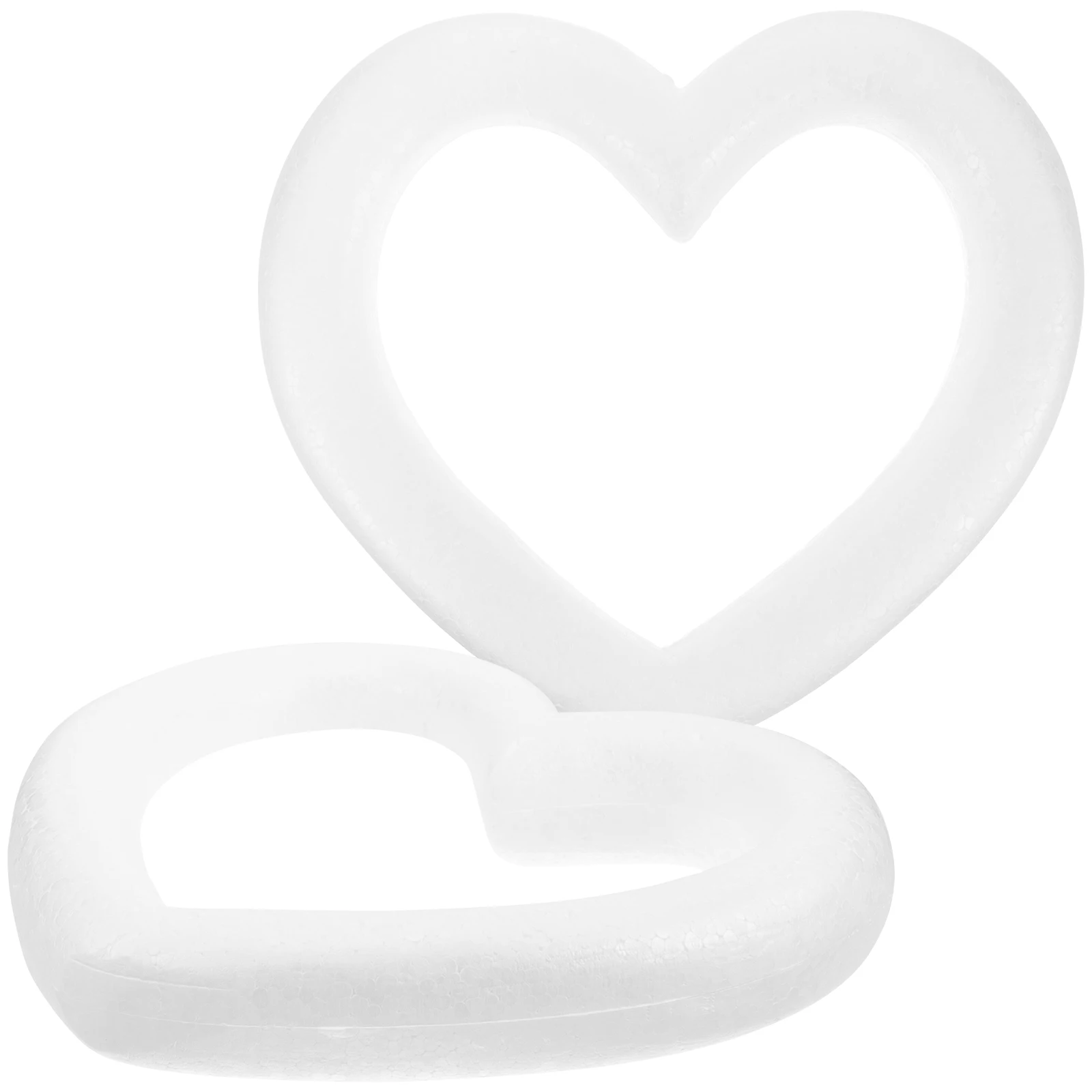 

2 Pcs Heart Shaped Craft Rings Foam Circle Models Party Decorations Kids Activities Church Home Christmas New Year Garland DIY