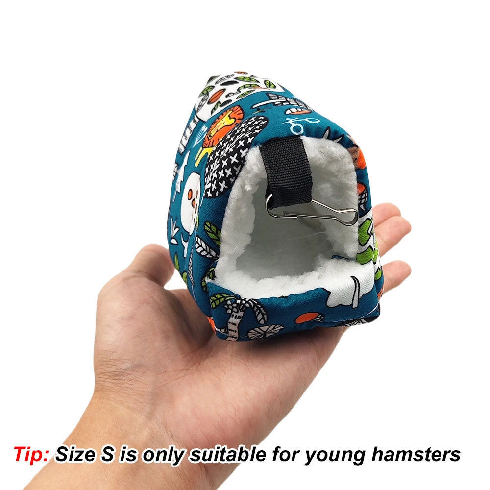 1pc bonito impressão pássaro cama mini gaiola coelho esquilo esteira cobaia ninho casa de hamster pequeno animal dormir cama pet pendurado gaiola