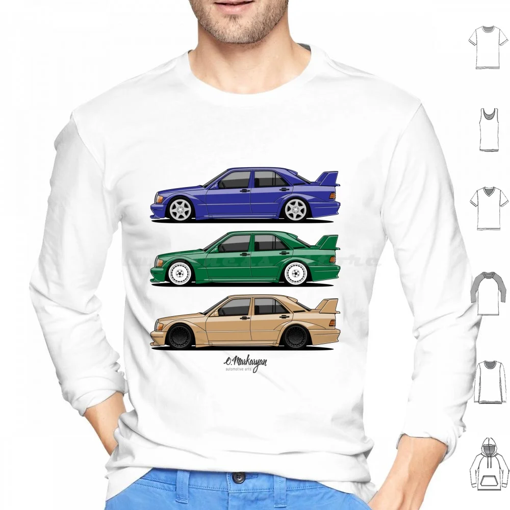 190e Evolution Ii Hoodie cotton Long Sleeve Car Auto Automotive Vehicle Motors Evolution Ii Dtm Retro Germany 190 Evo