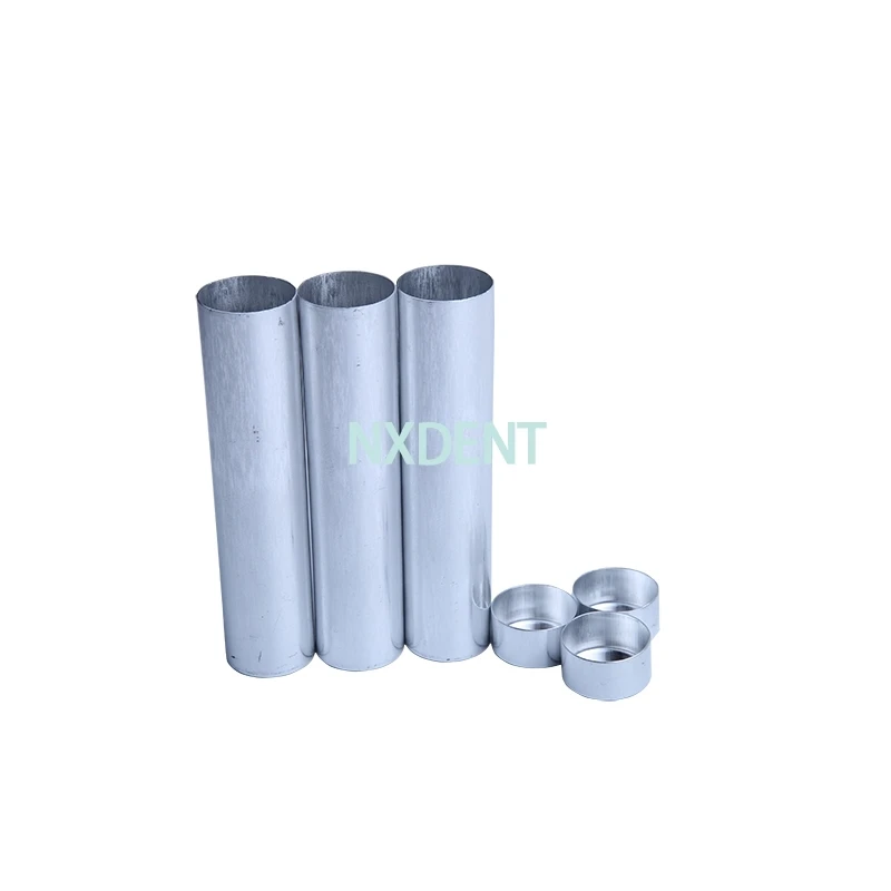 50pcs/lot Dental Aluminum Empty Cartridges With Cover For Flexible Acrylic Denture Inject Acrylic Work 25.5mm Diameter