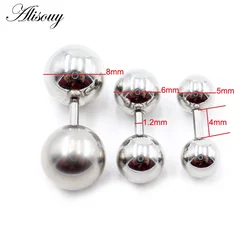 Alisouy 3pcs/lot 4mm Length 14G/16G Stainless Steel Straight Barbell Rings Stud Earrings Ear Tragus Lips Body Piercing Jewelry