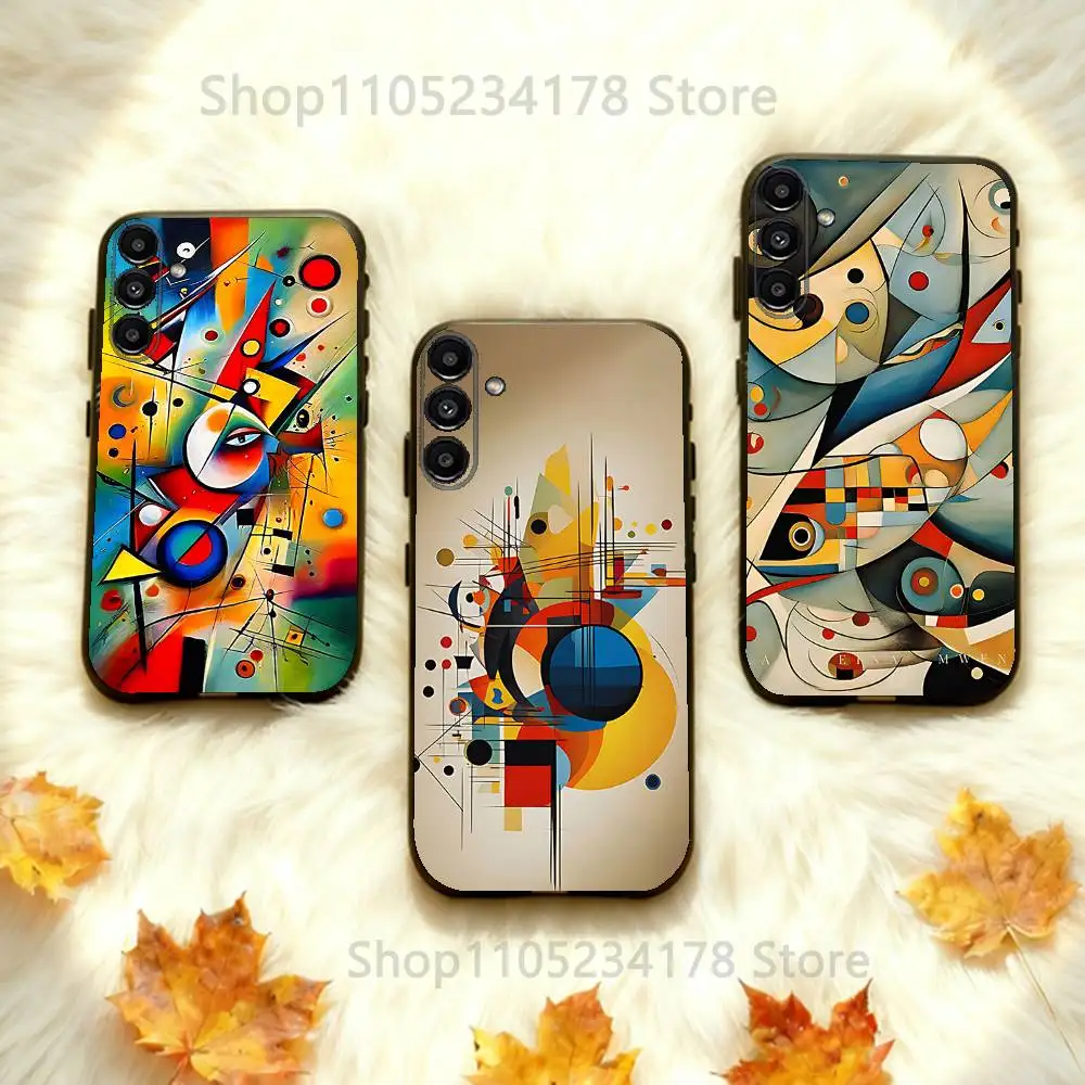 

W-Wassily Kandinsky Abstract Artistic Phone Case For Samsung Galaxy A73,31,32,72,41,53,52,71,22,5G,Note,J7,8,9 Soft Black Cover