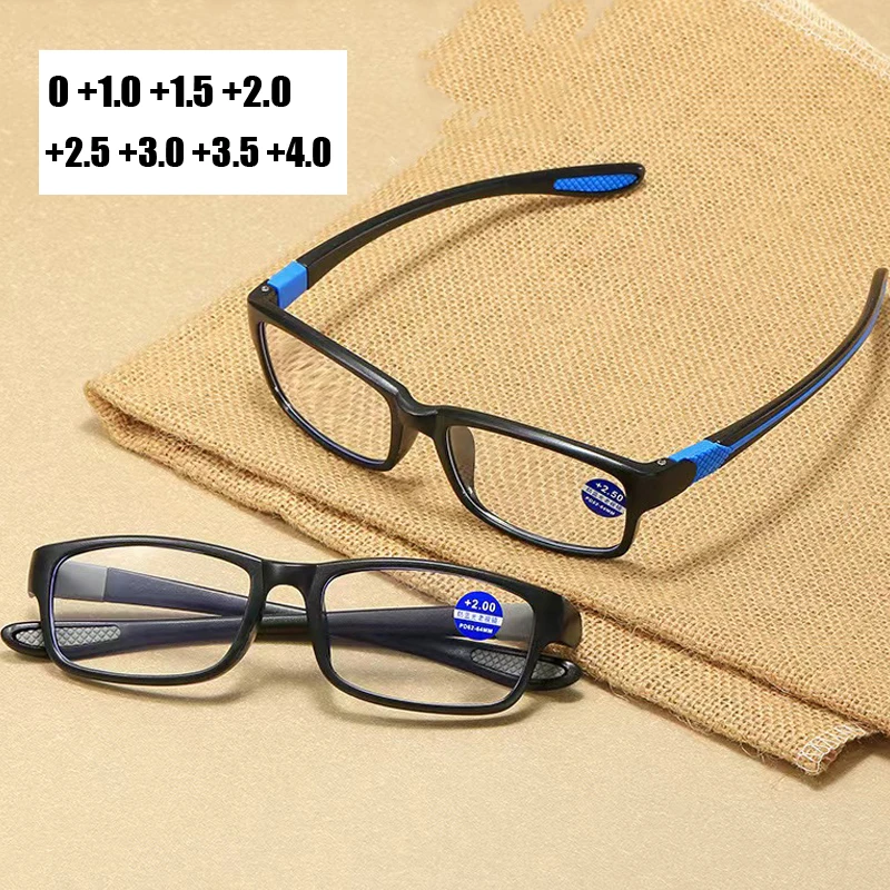 

Flexible TR90 Sports Reading Glasses for Men Women Vintage Anti Blue Light Eyewear Eye Protection Presbyopia Eyeglasses To +4.0