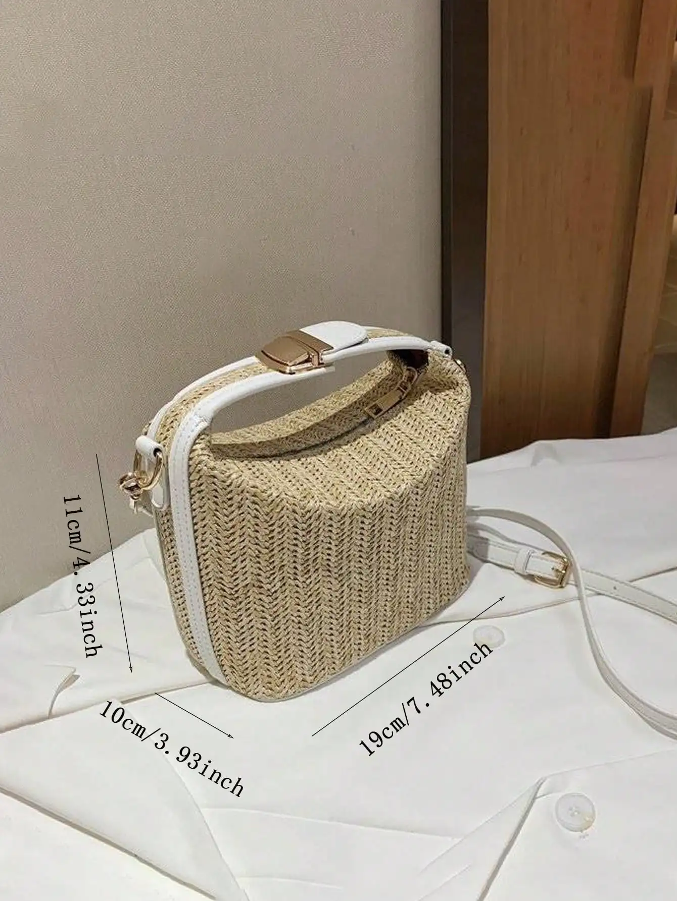 2024 Summer New Grass Weaving Small Bag Casual Women\'s Bag Handheld One Shoulder Crossbody Bag