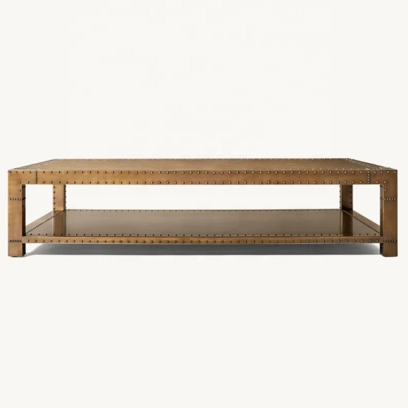 

*American Vintage Metal Living Room Furniture Coffee Table Sofa with Design Villa Hotel Factory Direct Sales Can Be Customized