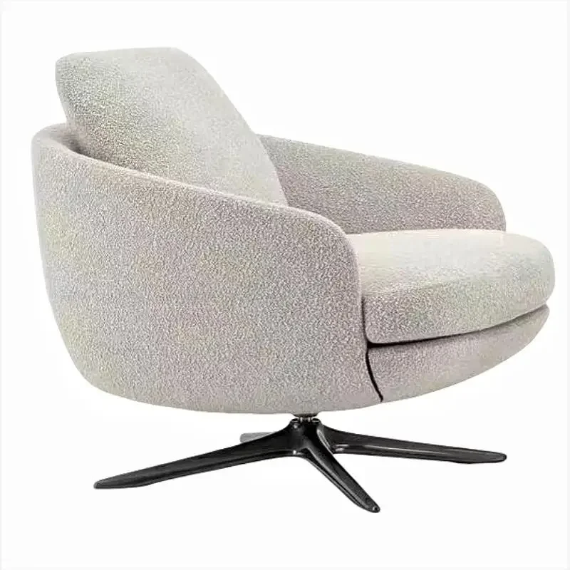 LXItalian minimalist leather armrest leisure sofa villa model room tiger chairSSS