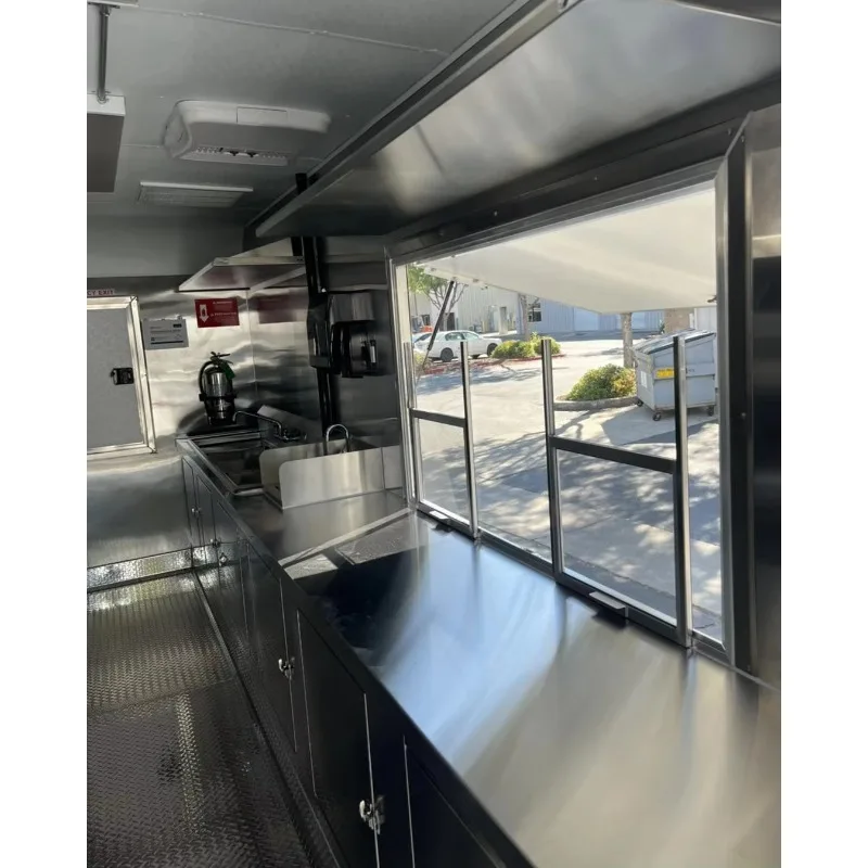 مقطورات الطعام مجهزة بالكامل مقطورة بار متنقلة شاحنة الوجبات السريعة شاحنة طعام متعددة الوظائف مخصصة للبيع مطعم متنقل