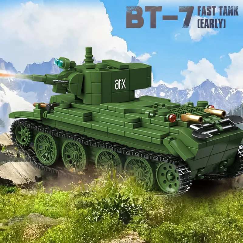 2025 New Small Particle Building Blocks Puzzle T-70 Tank Assembly Toy 99A Armored Vehicle Children's Gift Model