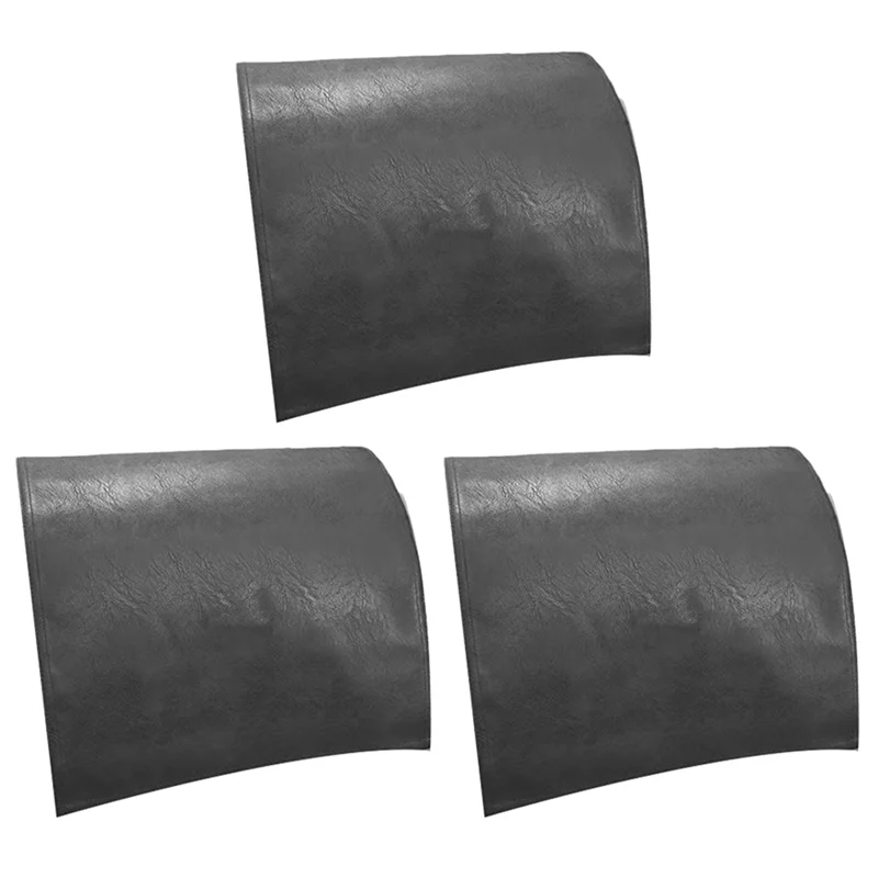 ABUP-3X Non-Slip Faux Leather Headrest Protector For Recliner Chair,Headrest Cover For Furniture Slipcovers Cover Black