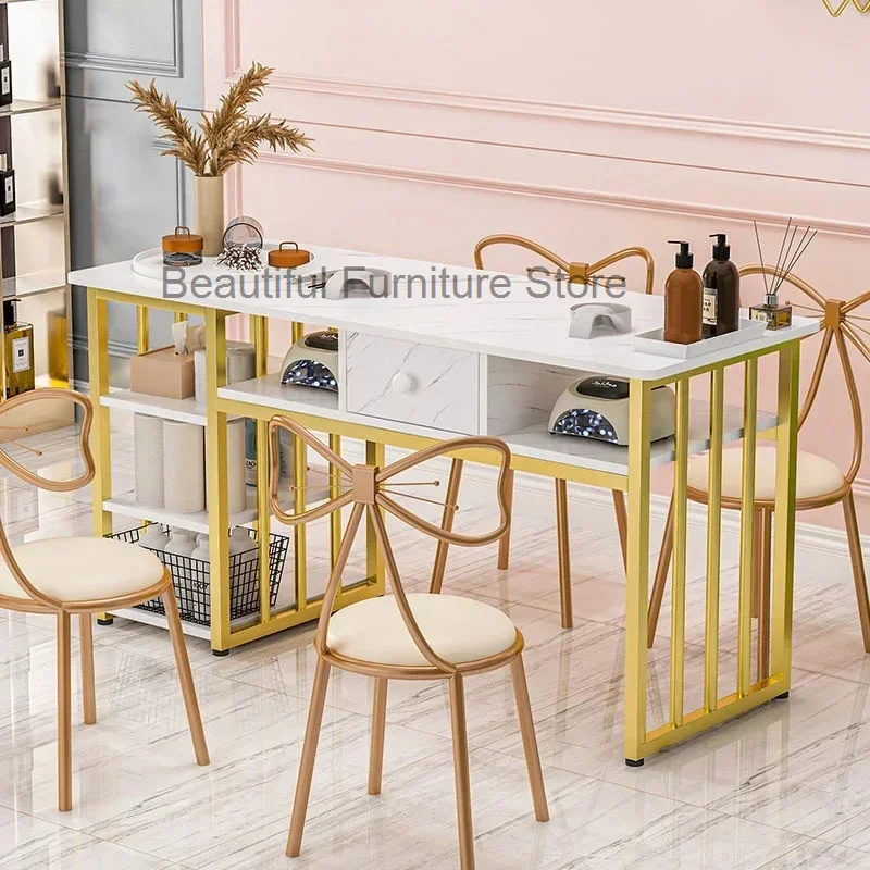 Japanese Manicure Table Simple Ins Manicure Shop Table and Chair Set Nordic Light Luxury Single Double Professional Nail Tables