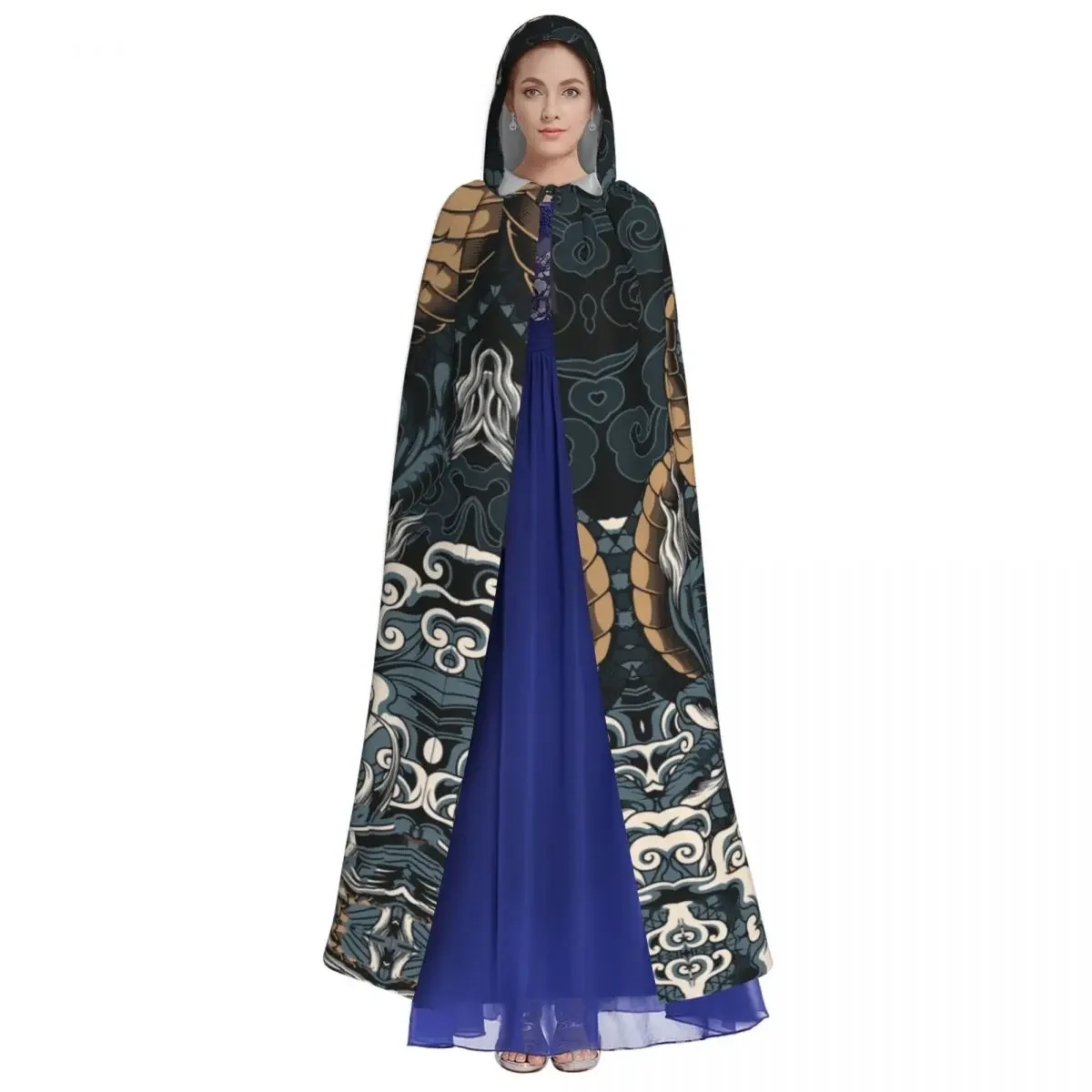 Dragon Print Polyester Unisex Heks Cape Kostuum Accessoire