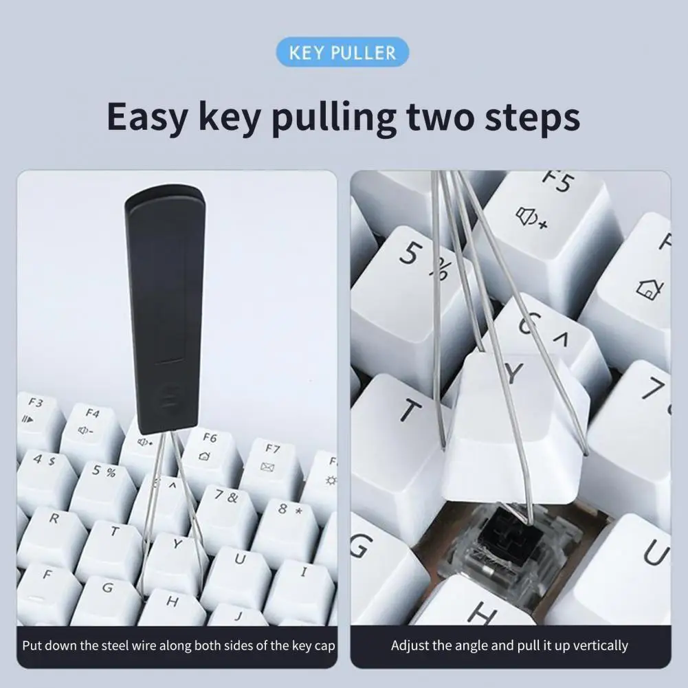 Convenient  Keycap Puller Compact Keyboard Cap Puller Dust Cleaner Effective Metal Keycap Remover for Desktop