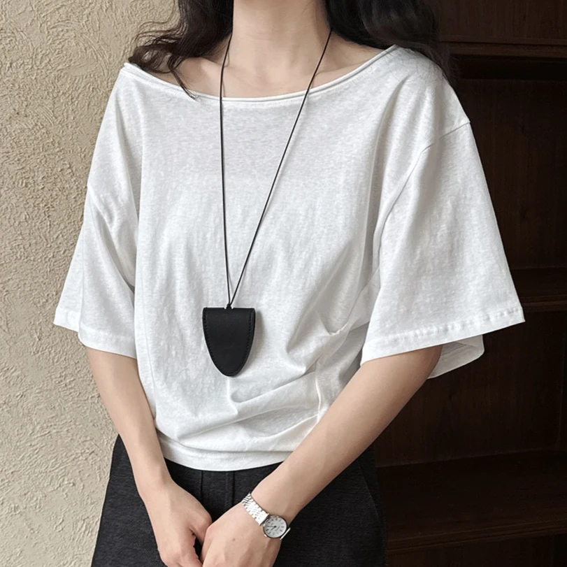 

Tops Women Top Round Neck Short Sleeve Solid Casual Loose Tees Y2k Streetwear T Shirts Elegant Work Regular Spring 2026