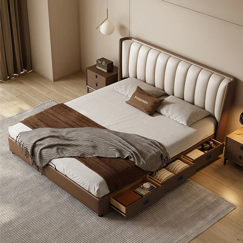 Queen Luxury Bed European Simple Sleeping Design Girls Modern Headboards Bed Children Queen Letto Matrimoniale Trendy Furniture