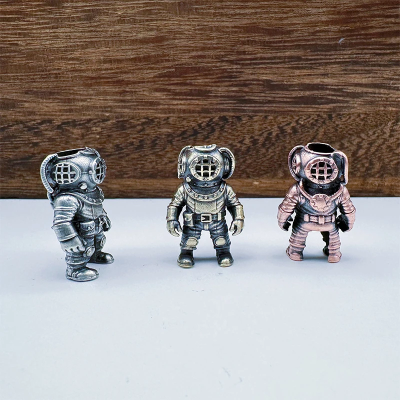 (LA)Hot Diver Figurine Brass Knife Beads EDC DIY  Woven Bracelets Lanyard Pendants Accessories Outdoor Tool Hangings Charms Gift view 3