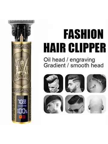 Vintage Cordless Hair Clipper Trimmer USB Fast Charging Portable Electric Shaver Barber Professional Hair Cutting Machine