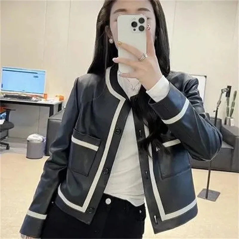 

Xiaoxiangfeng Short Leather Clothes Women Net Infrared Set Tide 2023 Spring/Summer New Outwear Small and Upgraded Foreign Style