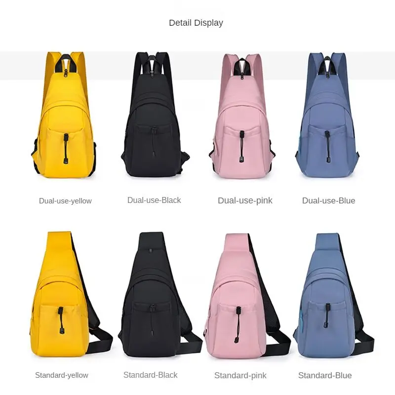 Unisex Oxford Cloth 2 in 1 Chest Bag Backpack Outdoor Leisure Men\'s Shoulder Bag Portable Crossbody Bag