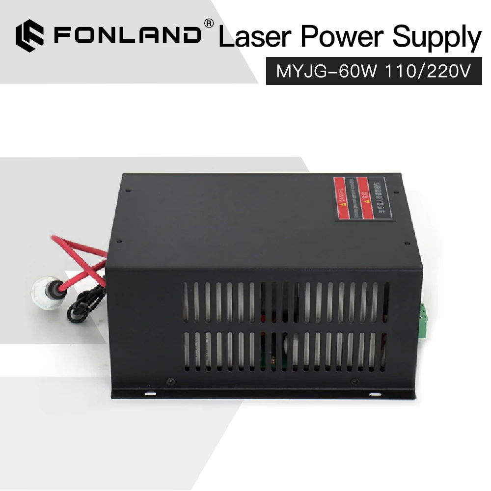 

Fonland 60W CO2 Laser Power Supply MYJG-60W 110V/220V for Reci Yongli Laser Tube Engraving Cutting Machine Fast Shipping