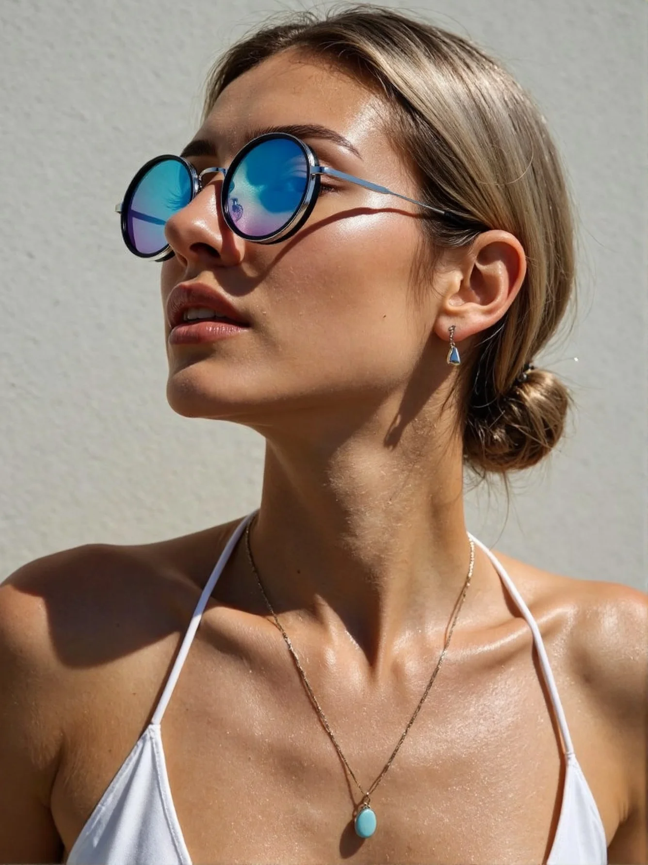 

2025 New round retro high-end men's sunglasses, classic and fashionable women's sunglasses, metal-framed gradient color glasses