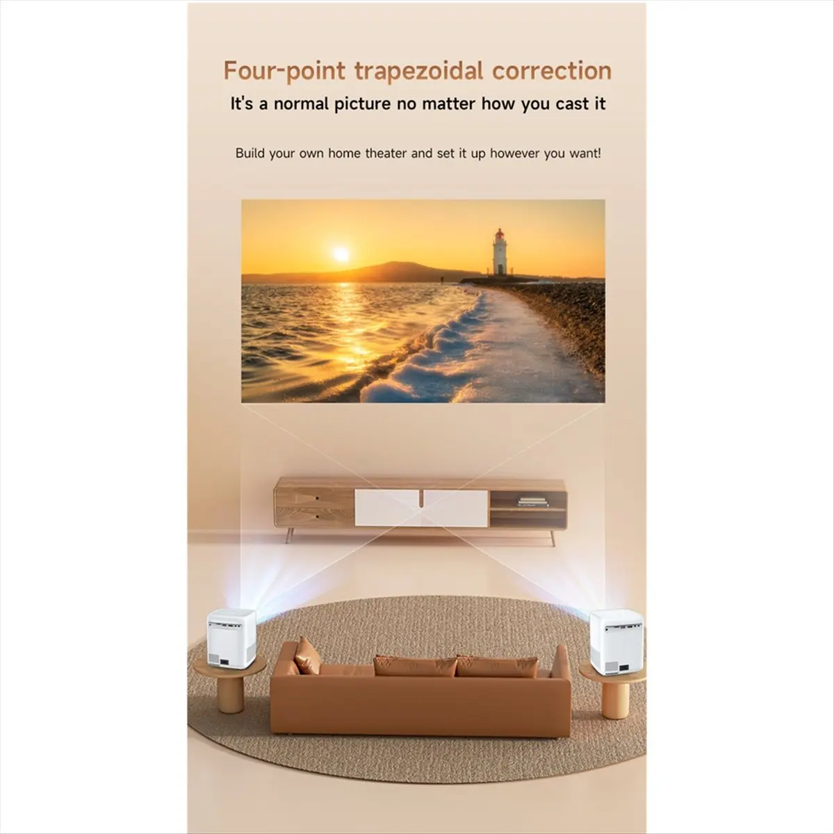 Dynamic Home Ultra-High-Definition Projector 1080P Projector with Zoom Electric Focus Projector WIFI Mobile Phone Projection