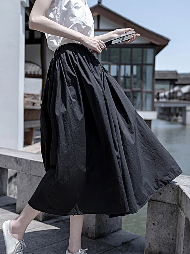 UMI MAO Chinese Style Yamamoto Dark Wind Spring And Summer Heavy Industry Spelling Large Swing Fluffy Skirt Female Women