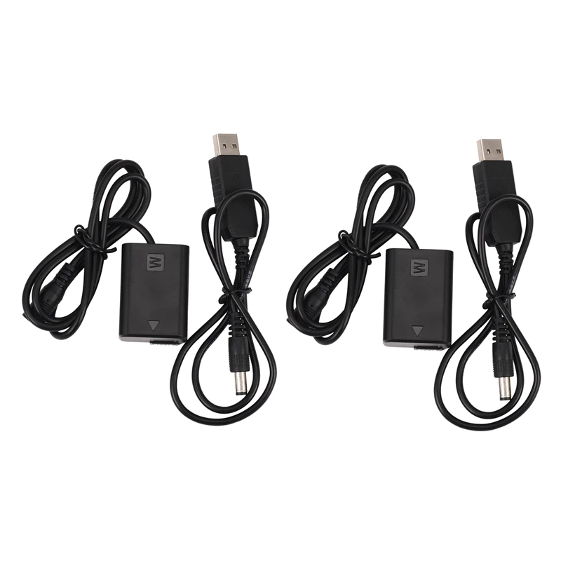 Top Deals 2X Np-Fw50 Dummy Battery With Dc Power Bank (5V 2A) USB Adapter For Sony A7R, A7, A7S, A7S Ii, A5000, A5100, A6000
