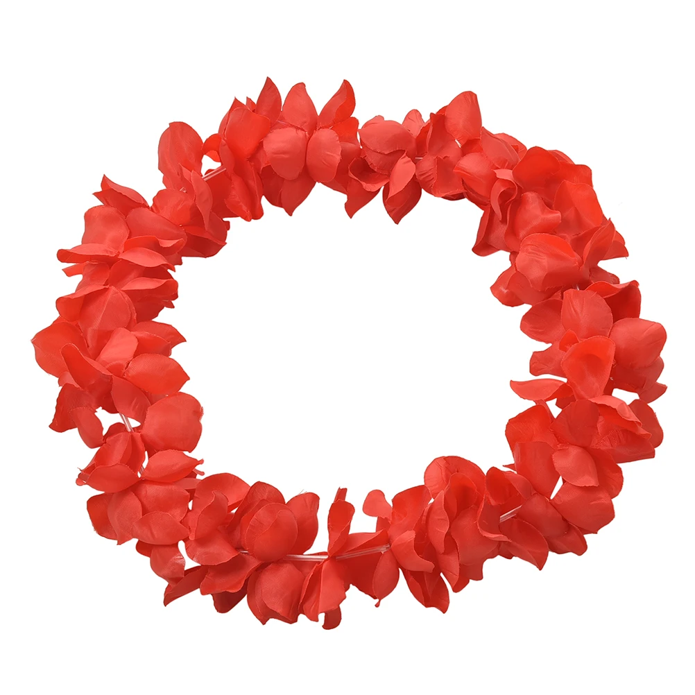 Hawaiian Leis Simulated Silk Flower Leis Dance Party Fancy Dress Garland 8 Color