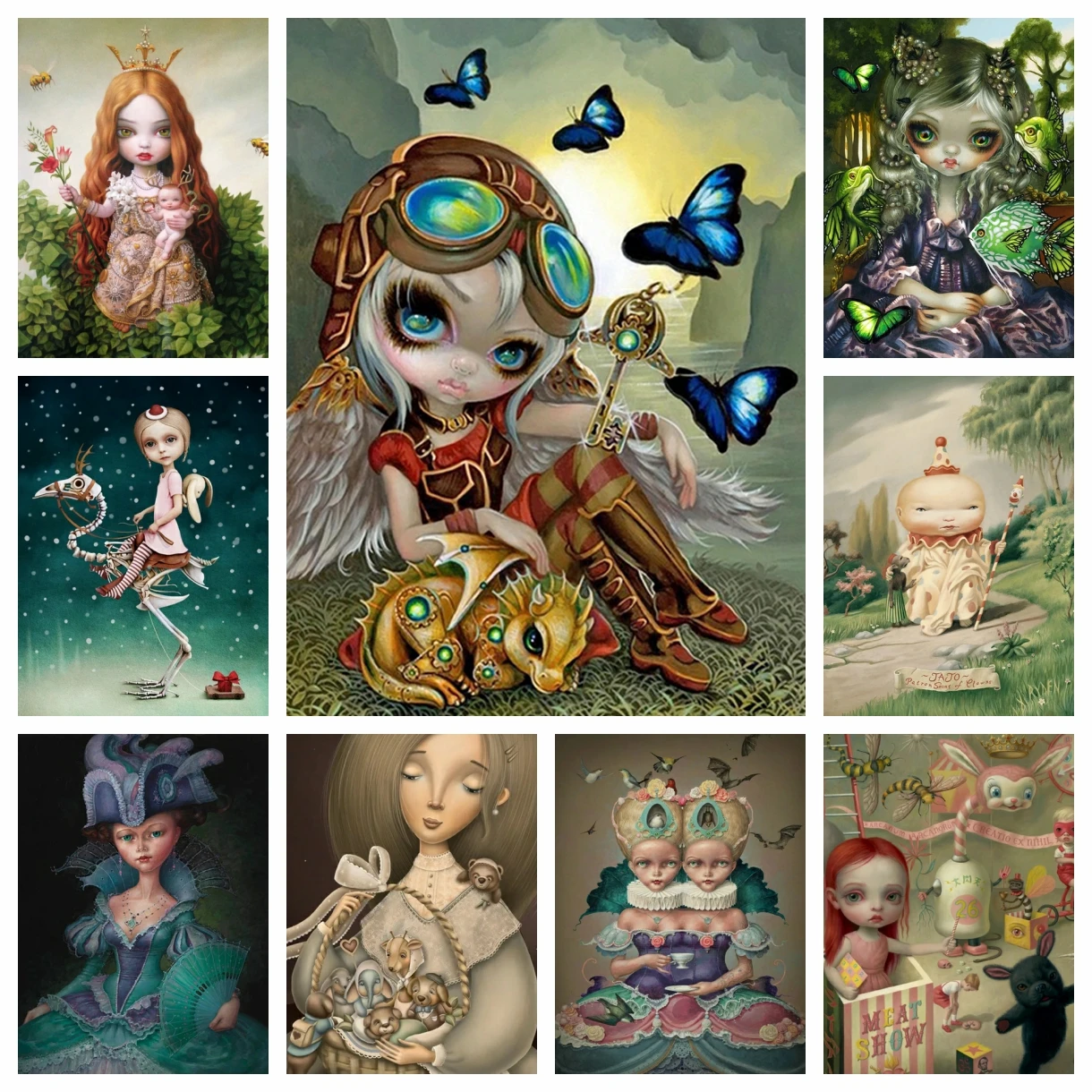 

Diamond Painting Cartoon Girl Mark Ryden Full Square Round Cross Stitch Kits Rhinestones 5D DIY Embroidery Art Mosaic Home Decor