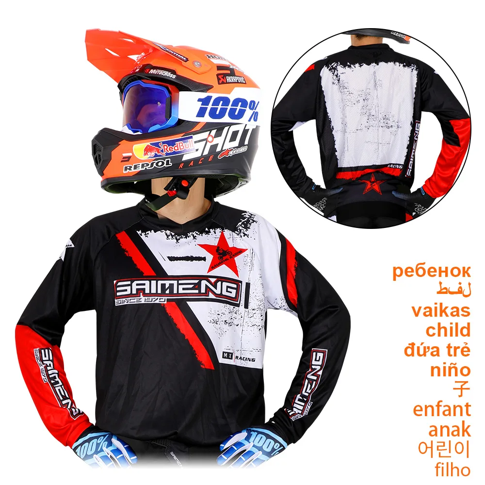 2023 Racing Motocross jersey Off road Suit Big Boy Student Motorcycle Boy Girl Costume Flexair BMX MotoClothing Ropa For Boy MTB