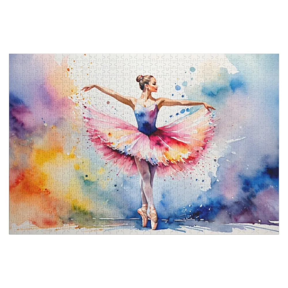 Ballet Dancer's Ethereal Grace Jigsaw Puzzle With Personalized Photo Custom Wood Personalised Puzzle
