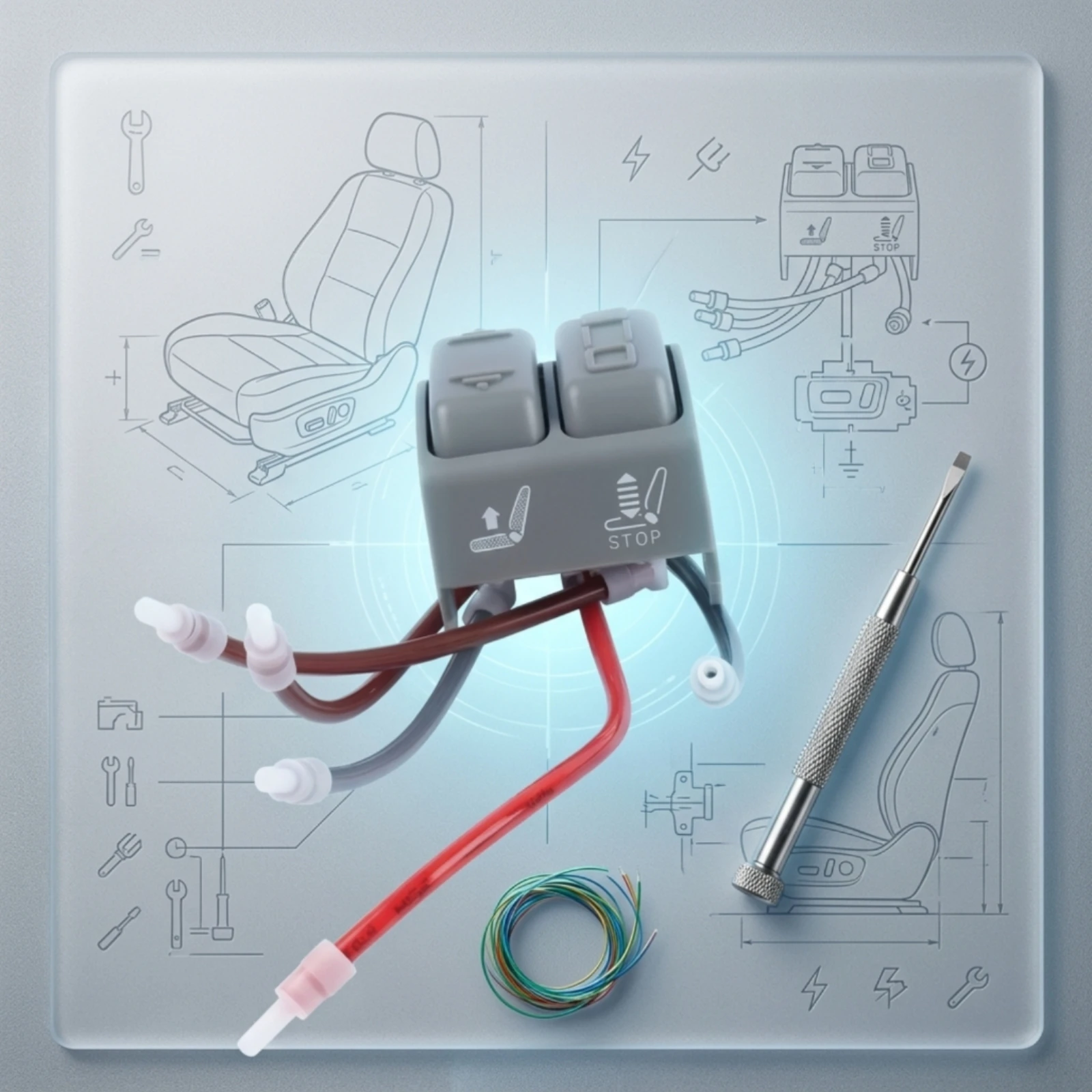 interruttore-di-controllo-sedile-con-cablaggio-interruttore-di-regolazione-sedile-destro-componente-veicolo-cablato-rettangolare-per-meccanici-riparazione-automobilistica