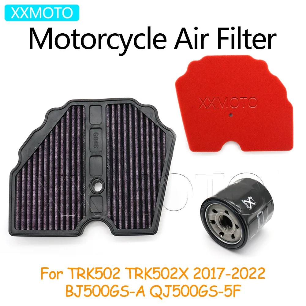 For Benelli TRK502 TRK502X 17-22 BJ500GS-A QJ500GS-5F BJ500GS QJ500GS Air Filter Intake Cleaner Oil Filter Replacement Sponge