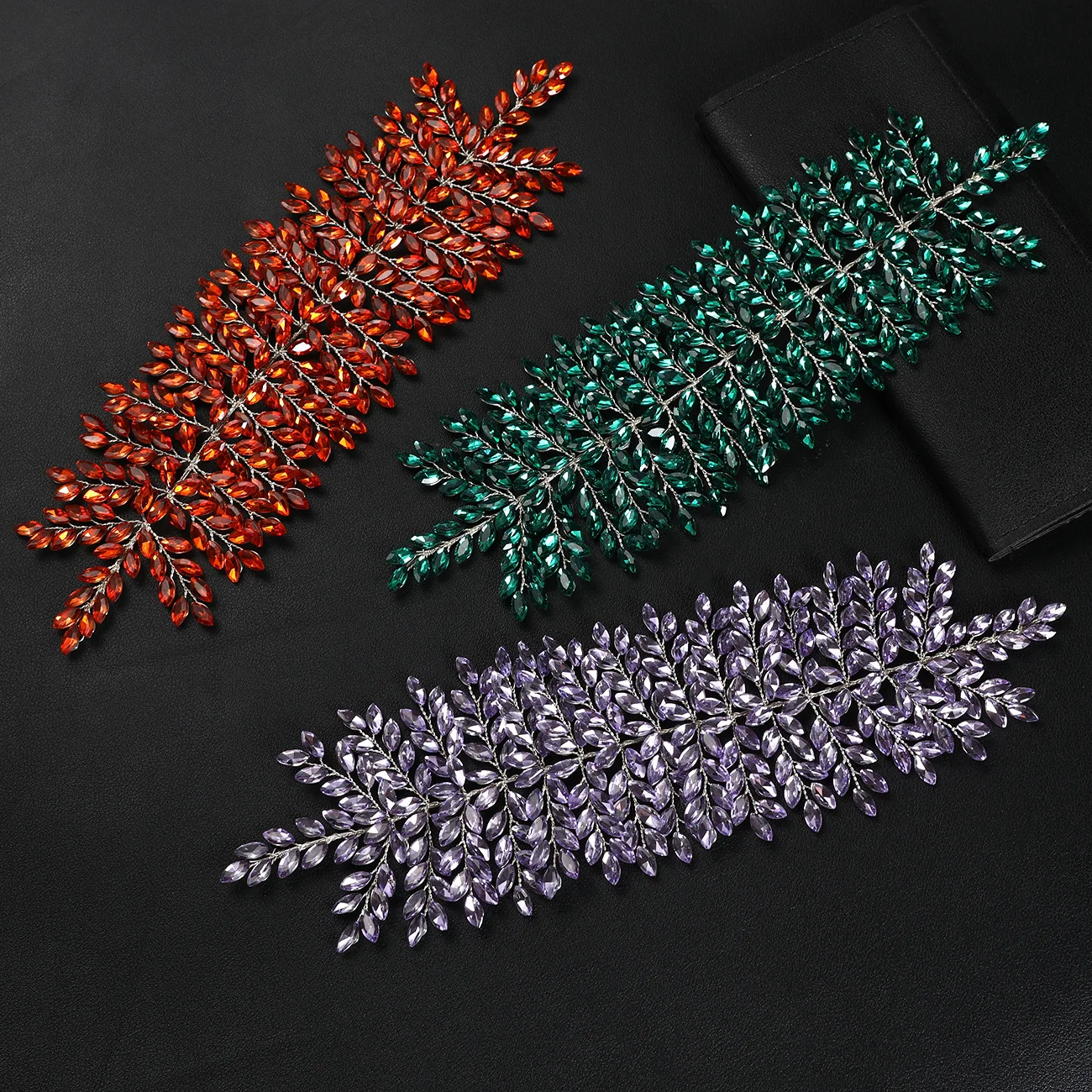 

SLBRIDAL Handmade Rhinestones Crystal Branch Wedding Headpieces Hair Vine Hair Accessories Headband Bridal Women Girls Headdress