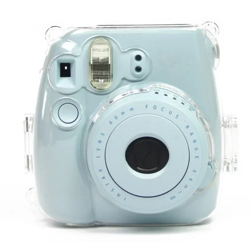 Crystal Camera Case for Fujifilm Instax Mini 8/8+/9 Transparent Instant Camera Cover Bag with Strap for Instax Mini 9/8/8+