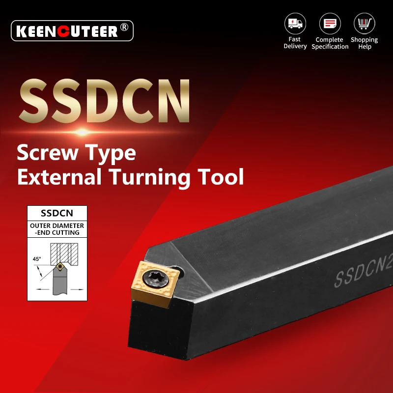 SSDCN1212H09 SSDCN1616H09 SSDCN2020K09 SSDCN2525M09 SSDCN2525M12 External Turning Tool Holder Lathe CNC Cutting Tool Cutter Bar