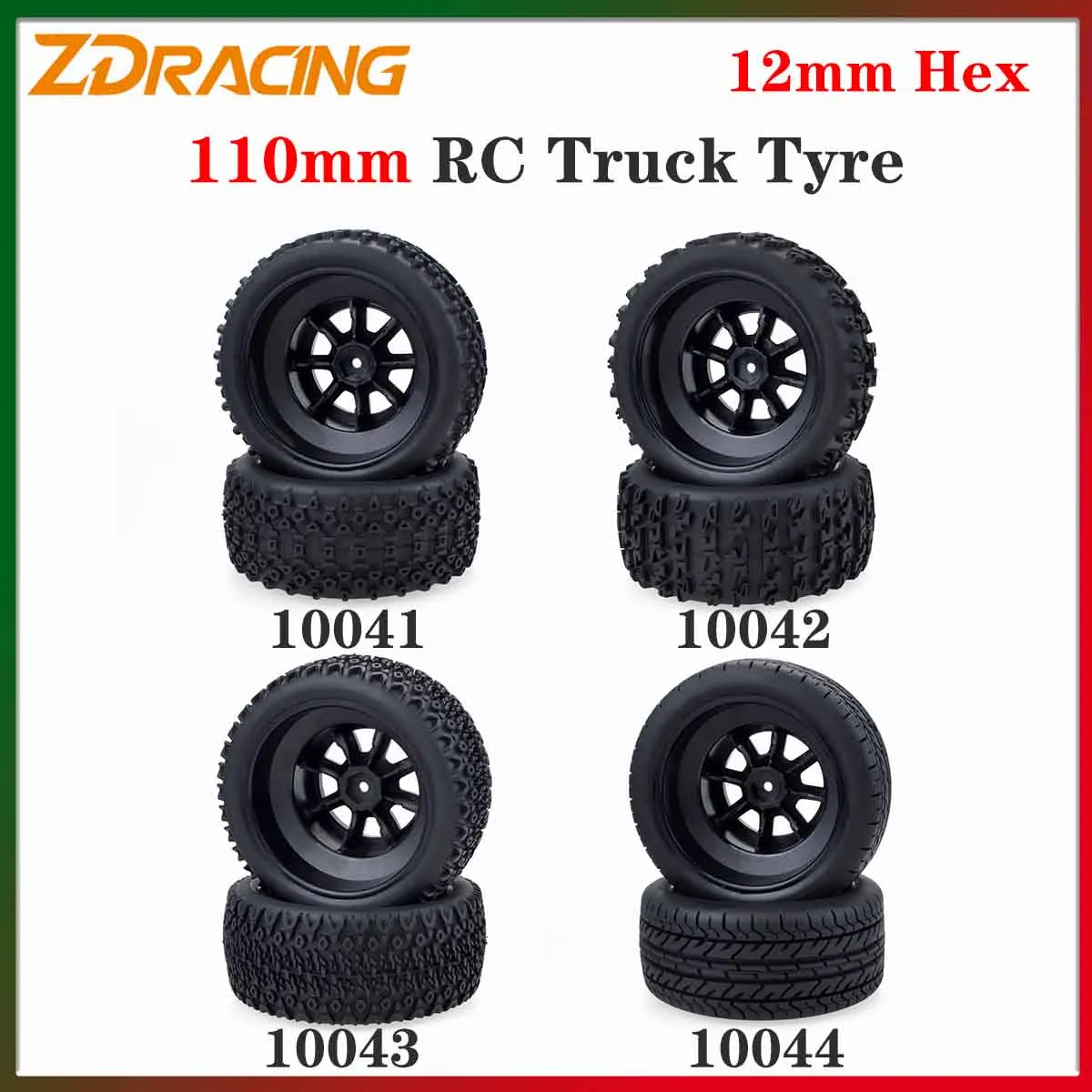

4 шт. ZD Racing 110 мм RC Truck шины 12 мм шестигранная ступица колеса для 1/10 RC внедорожника Short Course Traxxas Slash HPI VKAR Redcat
