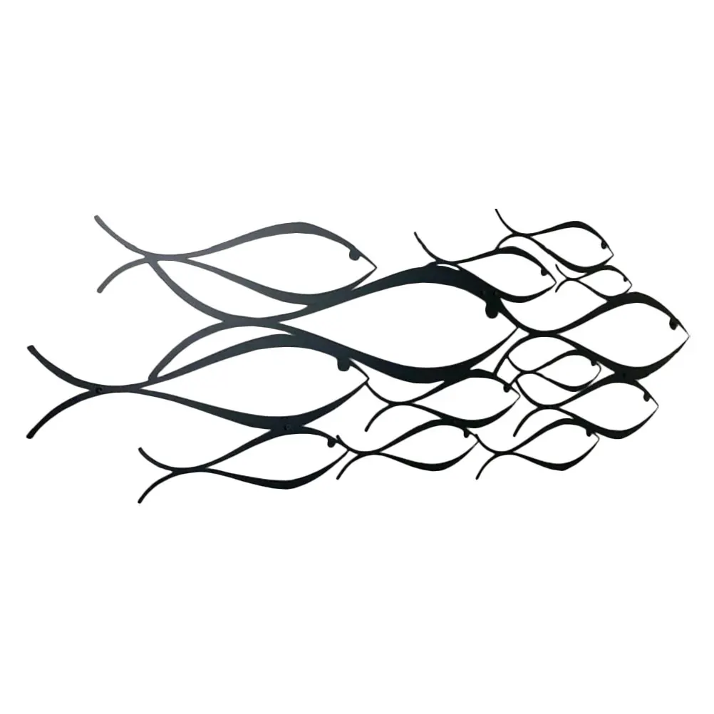 

Iron Fish Swarm Wall Hanging Decor 43x15cm Wear Resistant Home Office Nautical Metal Sculpture