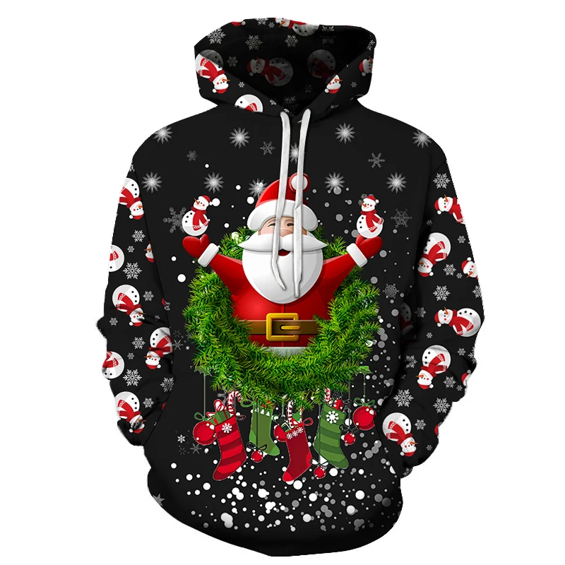 

Christmas Men's Hoodie 3D Print Sweatshirts Harajuku Hooded Shirt TopsY2k Pullover Casual Clothes Streetwear Men's Clothing