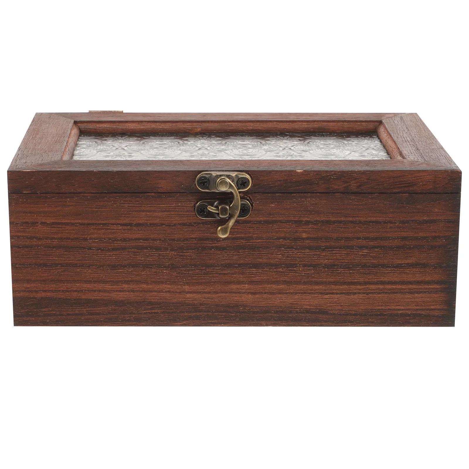 

Retro Wooden Jewelry Storage Box Clear Acrylic Lid Style Trinket Organizer for Bedroom Dresser Display Birthday