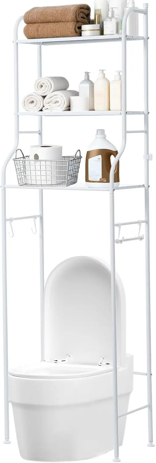

3-Tier Over The Toilet Rack,Bathroom Shelf Space Saver,Corner Stand Storage Organizer Accessories,The